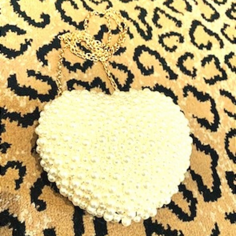 Faux Pearl Valentine Evening Purse